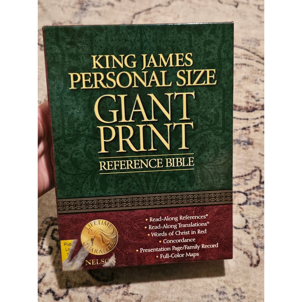 Thomas Nelson KJV Personal Size Giant Print Reference Bible Burgundy Leather